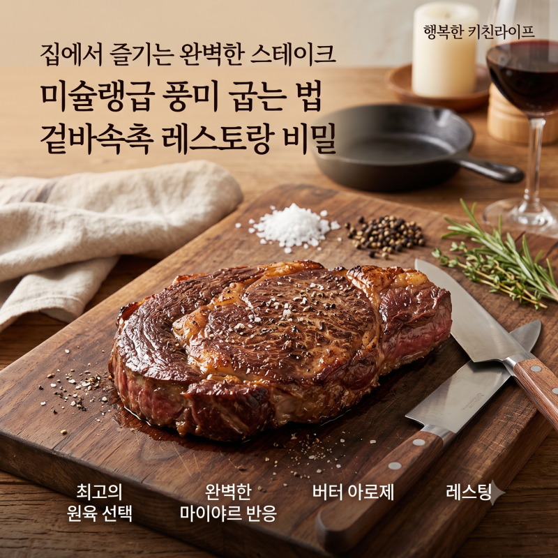 집에서 완벽한 스테이크 맛있게 굽는 법! 겉바속촉 레스토랑 풍미의 비밀