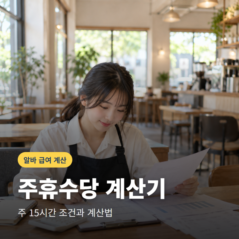 주휴수당계산기 사용 전 조건은? 주 15시간·개근 기준 계산법