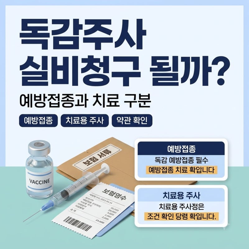 독감주사 실비청구 가능한가요? 예방접종과 치료주사 차이