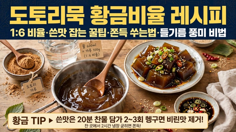 도토리묵 황금비율 레시피 집에서 쫀득하게 만드는 비법