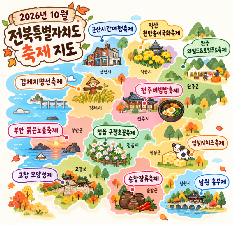 2026년 10월 전북 축제 일정 총정리｜전주·임실·정읍·김제 가을축제