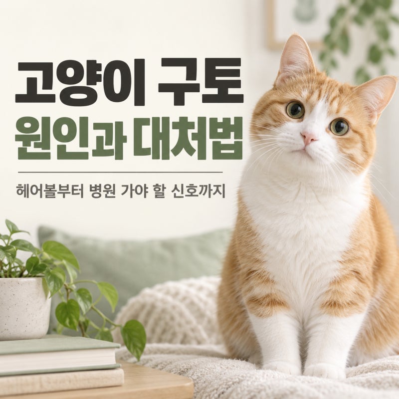 고양이 구토 원인 7가지와 대처법 | 토 색깔별 의미, 병원 가야 하는 신호 총정리