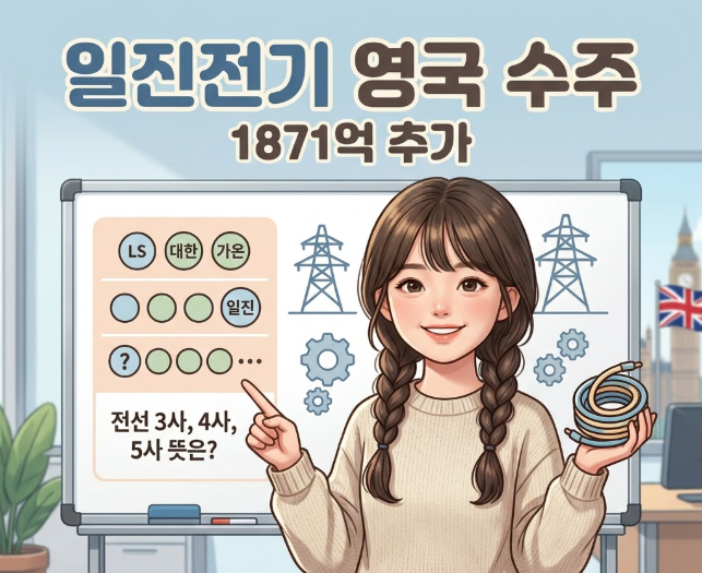 일진전기 영국 1871억 추가 수주, 전선 3사 4사 5사 뜻과 전선주 대장주