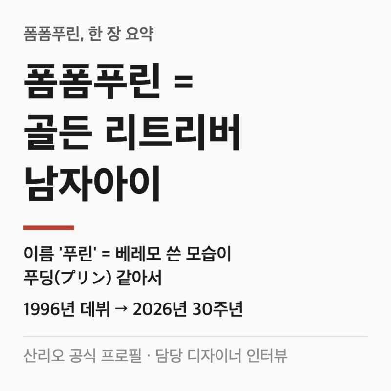 폼폼푸린 강아지 맞아요? 푸린 이름 뜻과 30주년 굿즈 어디서