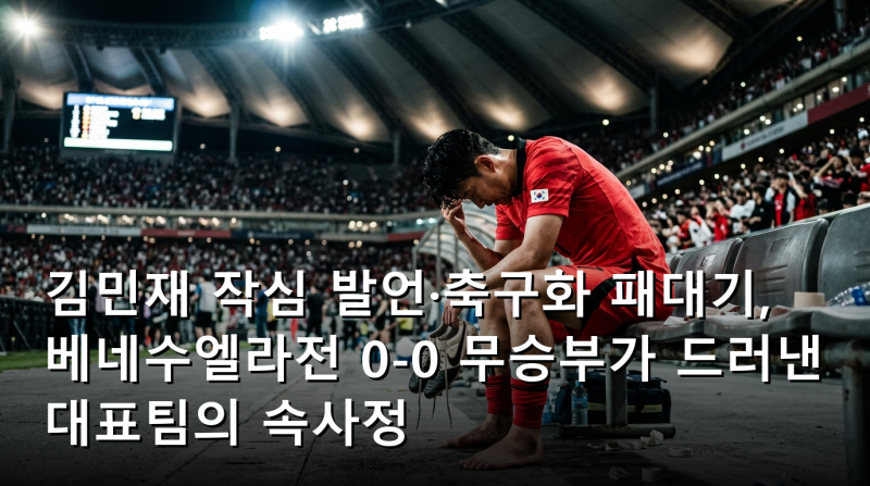김민재 작심 발언·축구화 패대기, 베네수엘라전 0-0 무승부가 드러낸 대표팀의 속사정