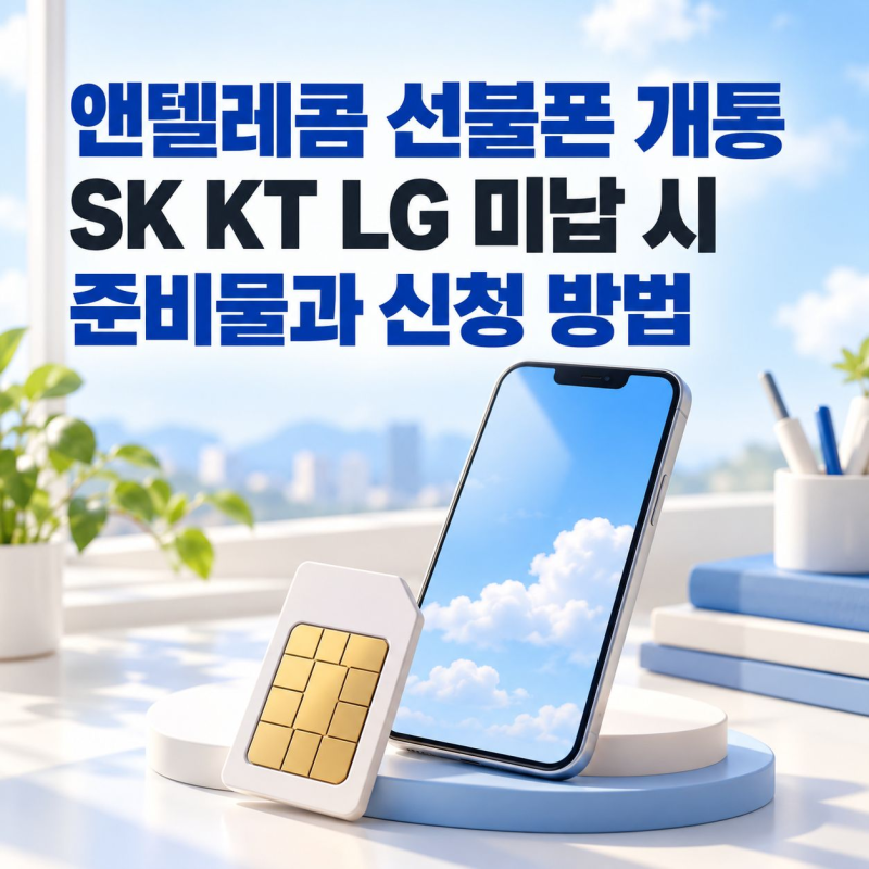 앤텔레콤 선불폰 개통 SK KT LG 미납 시 준비물과 신청 방법