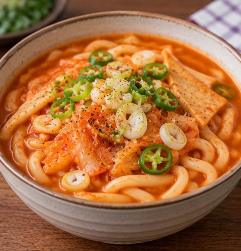 투다리 김치우동 만들기｜쌀쌀한 날 딱! 얼큰하고 칼칼한 어묵 김치우동 레시피
