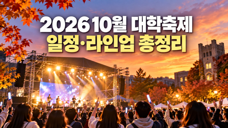 2026 10월 대학 축제 일정·라인업 총정리, 삼육대·한신대·고연전·안산 유니온까지