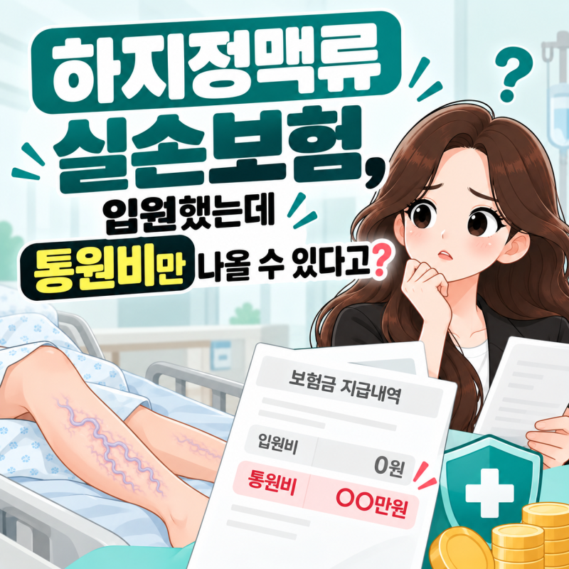 하지정맥류 실손보험, 입원했는데 통원비만 나올 수 있다고?