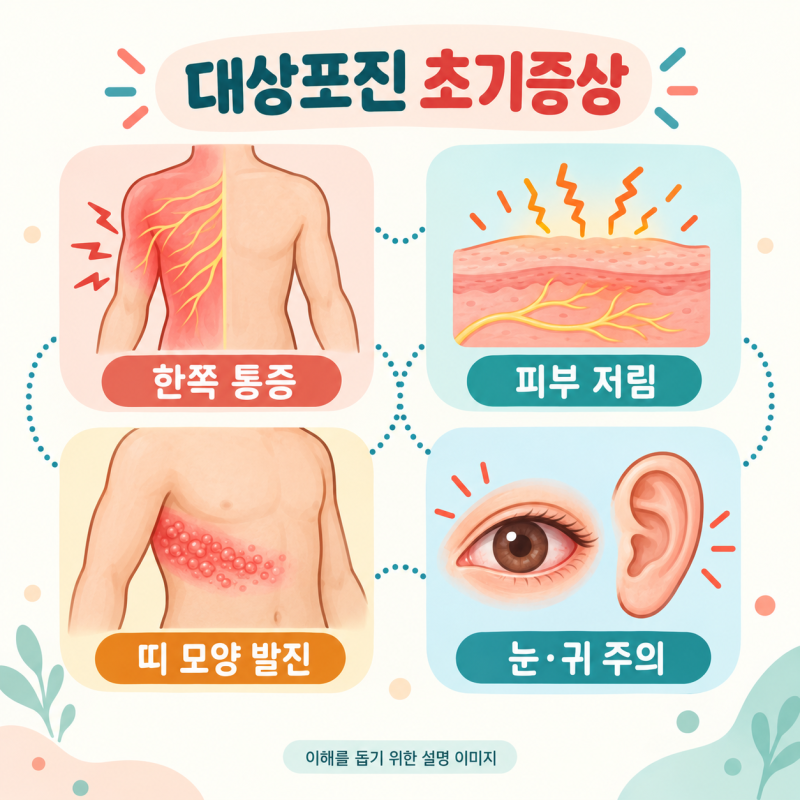 대상포진 초기증상, 발진 전 통증만 있을 수 있을까요?