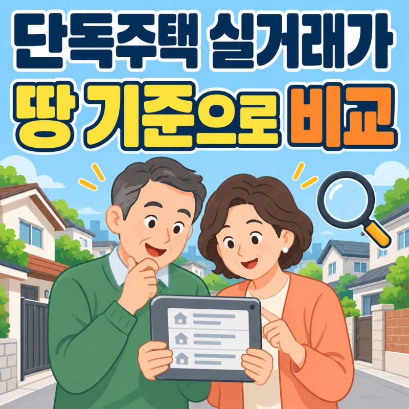 단독주택 실거래가 조회, 대지 ㎡당으로 비교