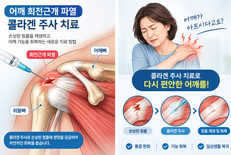어깨가 아픈데 스테로이드는 무섭다고요? 콜라겐 주사, 이런 분께 권합니다