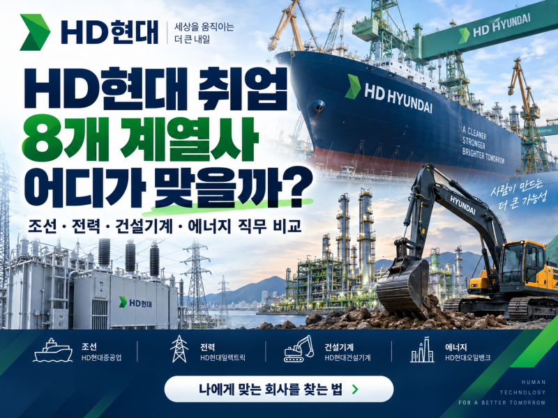 HD현대 취업｜8개 계열사 중 어디가 맞을까? 조선·전력·건설기계·에너지 직무 비교
