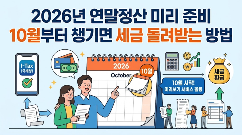 2026년 연말정산 미리 준비｜10월부터 챙기면 세금 돌려받는 방법
