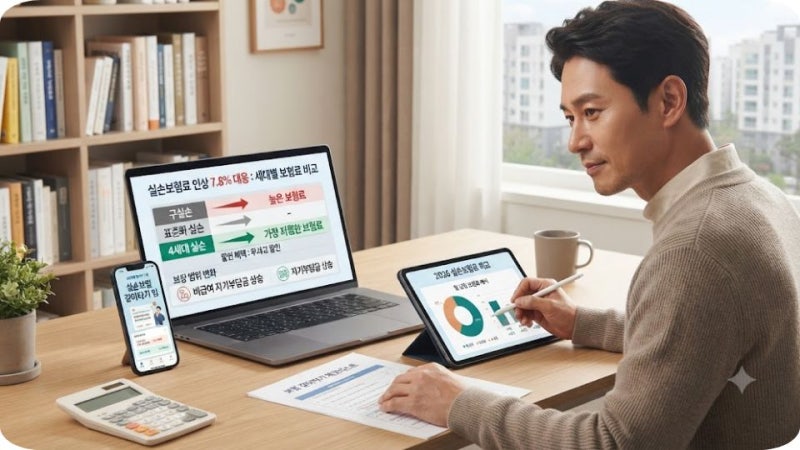 실손보험료 인상 7.8%, 2026년 보험료 아끼는 갈아타기 팁