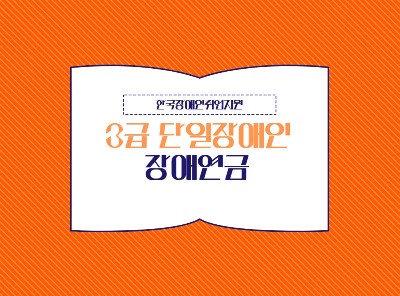 3급 단일장애인, 장애연금 알아보기
