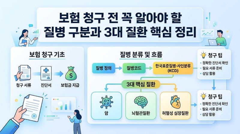 보험 청구 전 꼭 알아야 할 질병 구분과 3대 질환 핵심 정리