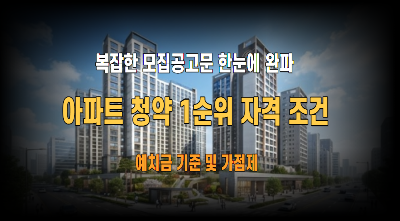 2026 수도권 아파트 분양·청약 가이드 : 청약홈 1순위 조건과 84점 만점 가점표·추첨제 당첨 ....