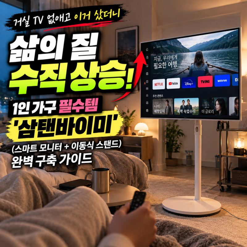 거실 TV 없애고 이거 샀더니 삶의 질 수직 상승!" 1인 가구 필수템 '삼탠바이미(스마트 모니터+....