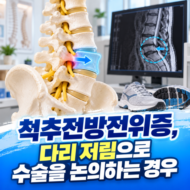 척추전방전위증, 다리 저림으로 수술을 논의하는 경우