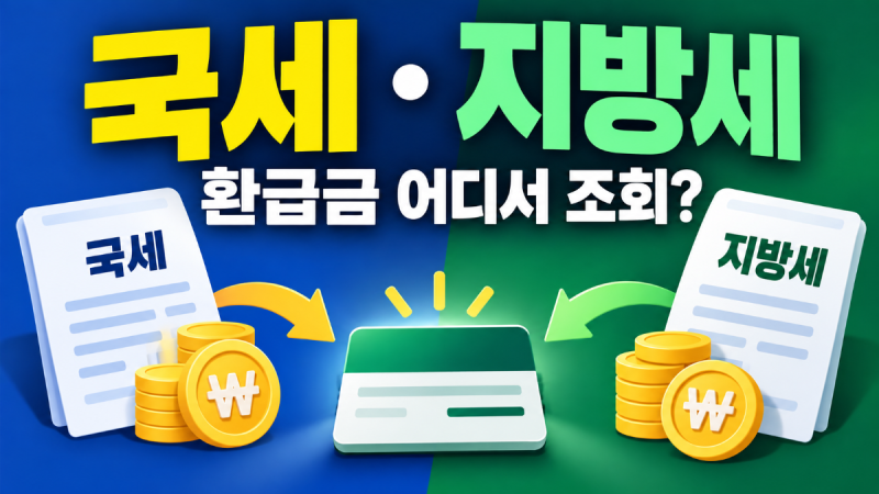 세금 환급금 조회, 국세와 지방세는 어디서 확인하고 어떻게 받을까