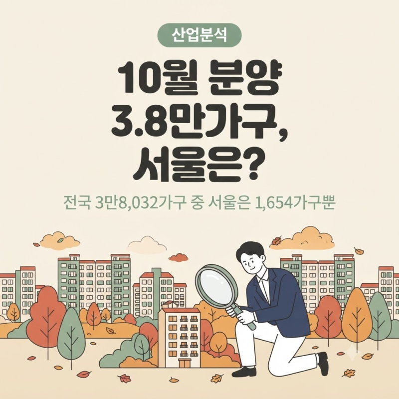10월 아파트 분양 3.8만가구, 서울은 1,654가구뿐? 서울 청약 일정과 단지별 체크포인트