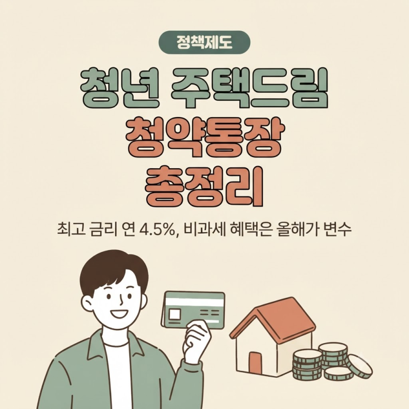 청년 주택드림 청약통장 금리 4.5% 가입조건 정리, 비과세 혜택은 올해가 변수