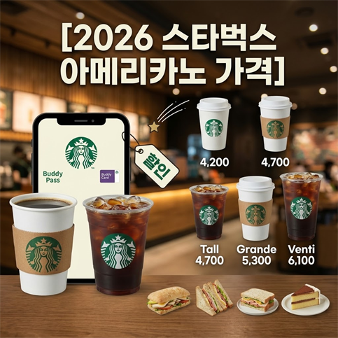 2026 스타벅스 아메리카노 가격 및 싸게먹는 방법 정리