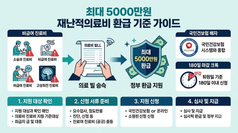 재난적의료비 지원 신청 조건 및 최대 5000만원 환급 구비서류 정리