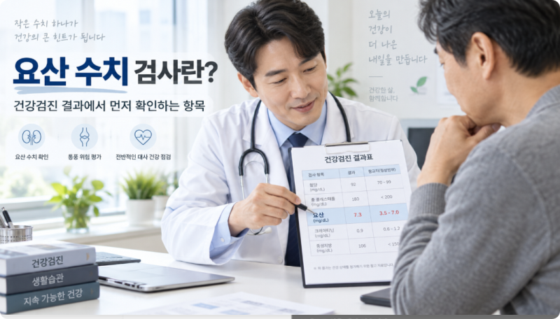 요산 수치 검사 7가지 정리｜정상범위·공복 여부와 높게 나왔을 때 확인할 점