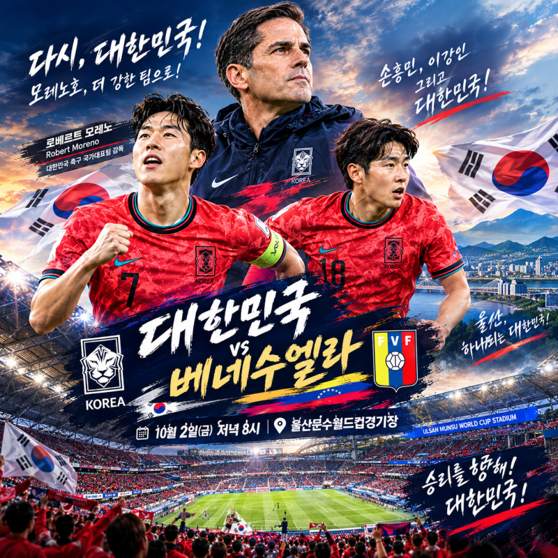 ⚽ 오늘 저녁 울산 상륙! 모레노호 3차전 대한민국 vs 베네수엘라 완벽 가이드