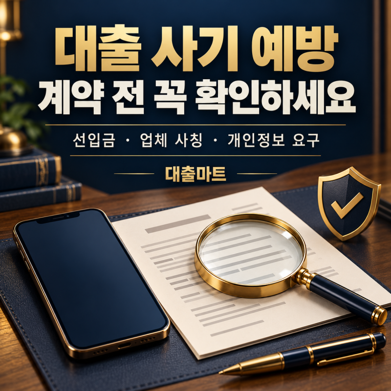 대출 사기 예방｜선입금·중개수수료 요구 시 확인할 사항
