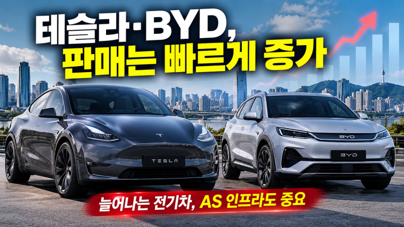 테슬라·BYD AS·안전 이슈차는 잘 팔리는데 수리는? 테슬라·BYD 서비스망 다시 도마 위