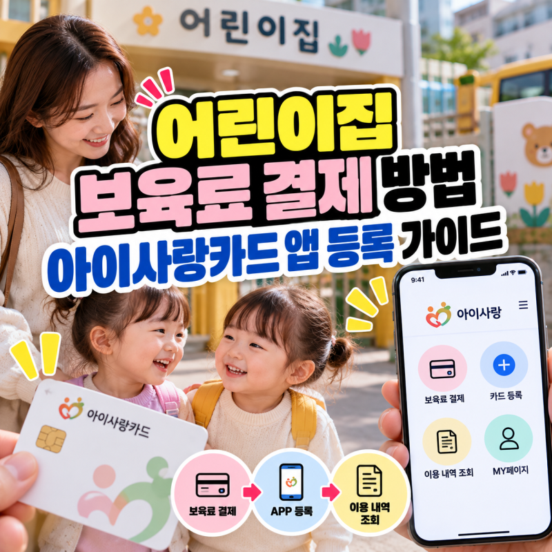 어린이집 보육료 결제 방법 아이사랑카드 앱 등록 가이드