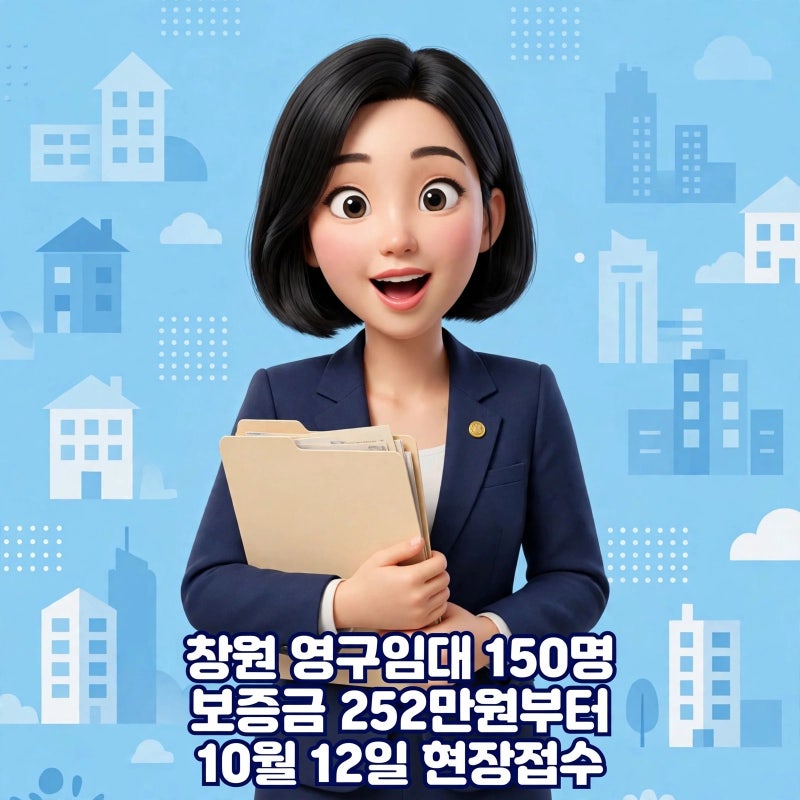 창원 마산중리1 영구임대 예비입주자 150명 모집, 보증금 252만원부터