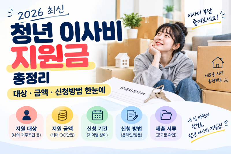 [2026 최신] 서울 청년 이사비 지원금 총정리｜대상·금액·신청방법 중개수수료까지 받을 수 ....