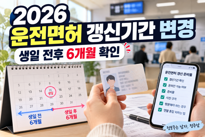 2026 운전면허 갱신기간 변경｜생일 전후 6개월 확인하고 연말 전에 갱신하세요