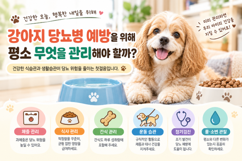 강아지 당뇨병 예방을 위해 평소 무엇을 관리해야 할까?