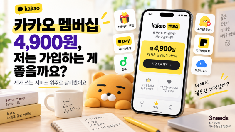 카카오 멤버십 4,900원, 저는 가입하는 게 좋을까요?