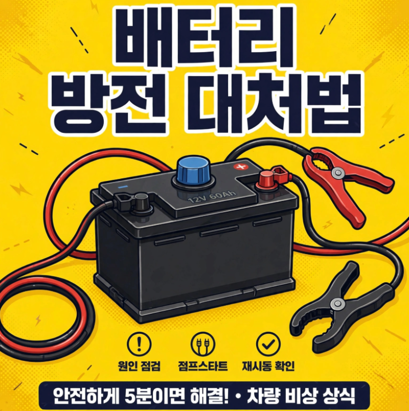 자동차 배터리 방전됐을 때 대처 방법: 점프 스타트 순서와 교체 시기 판단 기준