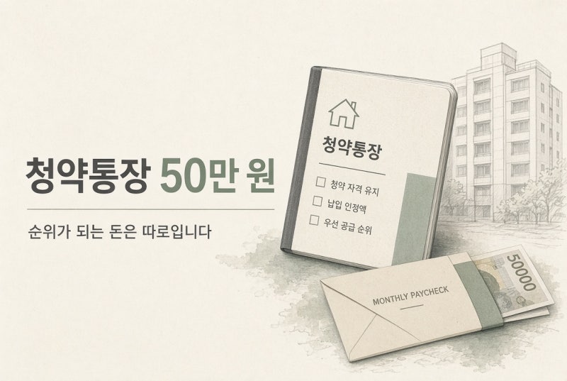 청약통장 50만 원은 다 인정되지 않습니다 | 이체액과 순위가 되는 돈