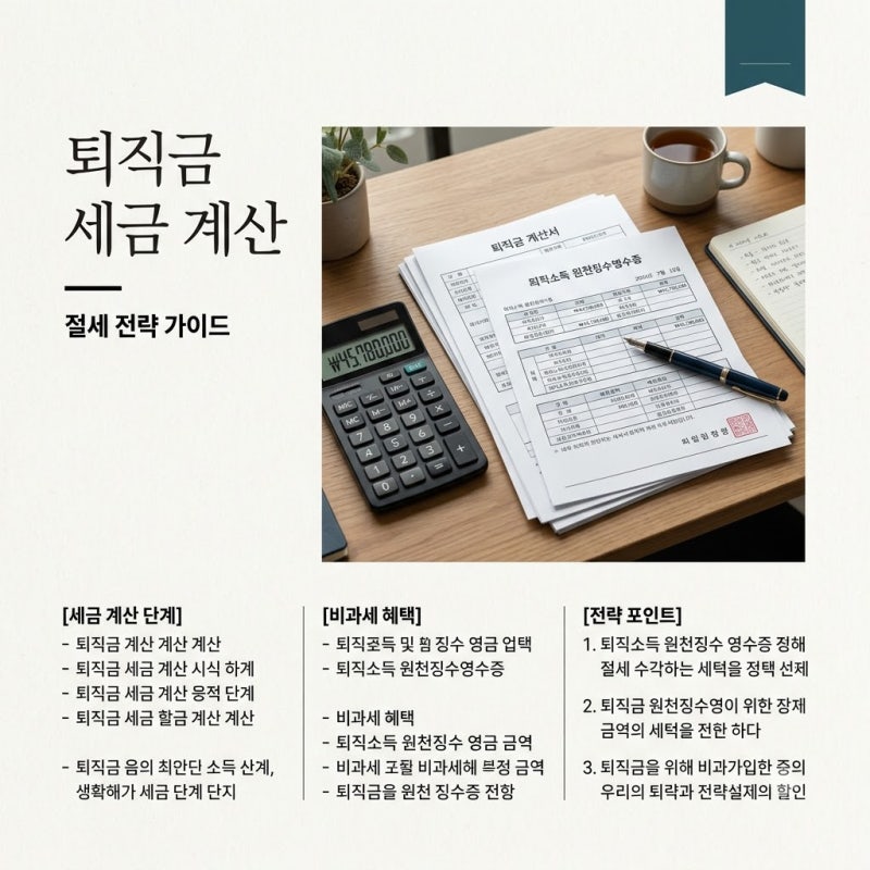퇴직금 일시불 세금 몇프로? 2026년 최신 세율과 계산법