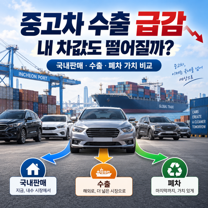 중고차 수출 급감, 내 차도 지금 팔면 손해일까? 수출차 가격 제대로 보는 법