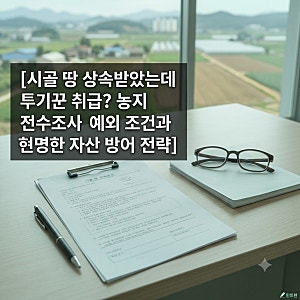 시골 땅 상속받았는데 투기꾼 취급? 농지 전수조사 예외 조건과 현명한 자산 방어 전략