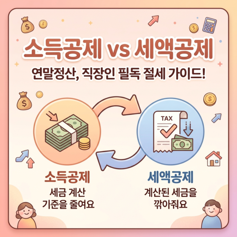 연말정산 소득공제와 세액공제 차이, 직장인이라면 꼭 알아야 할 절세 상식