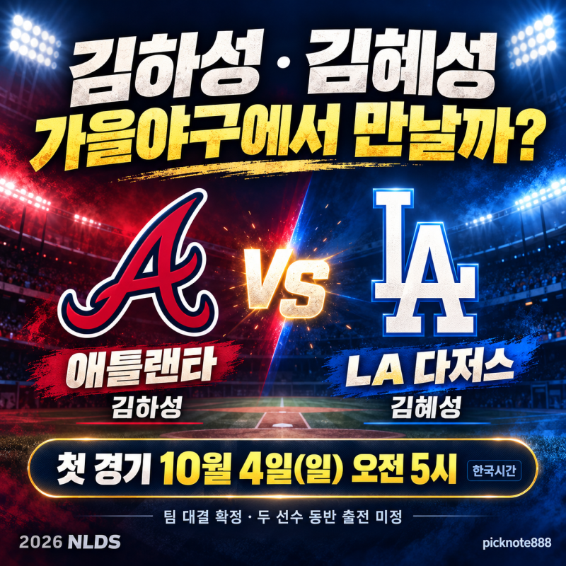 김하성·김혜성, 가을야구에서 만날까? 다저스·애틀랜타 경기 일정 정리