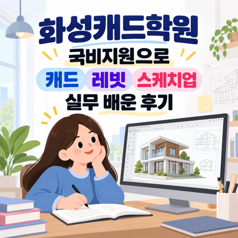 화성캐드학원 국비지원으로 캐드 레빗 스케치업 실무 배운 후기