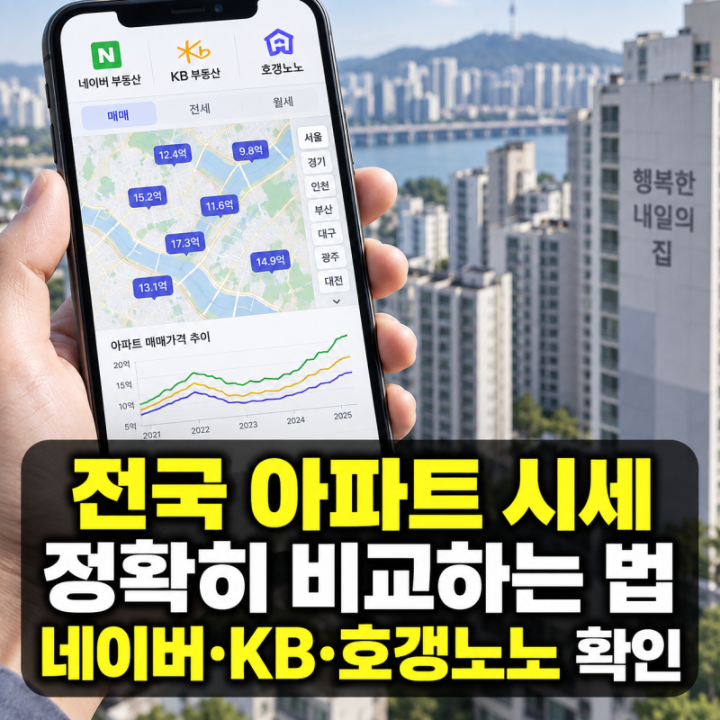 네이버 부동산과 KB부동산 호갱노노로 전국 아파트 시세를 정확히 비교하는 법