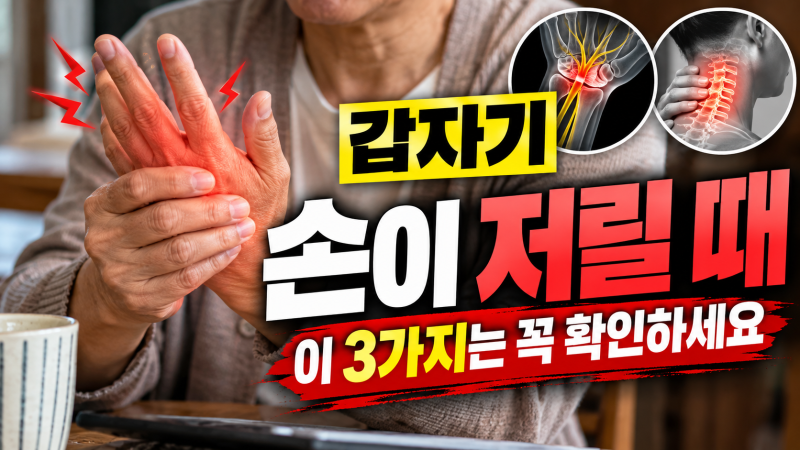 갑자기 손 저림｜목디스크·손목터널·뇌졸중 증상 5가지 신호