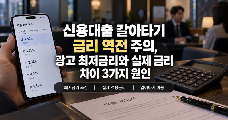 신용대출 갈아타기 금리 역전 주의, 광고 최저금리와 실제 금리 차이 3가지 원인